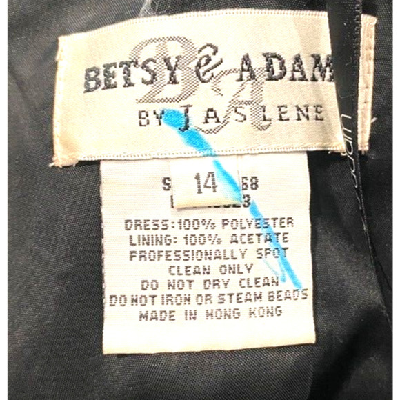 Betsey & Adam - Satin long dress mother of bride embroidered front /back size 14 - Picture 5 of 6